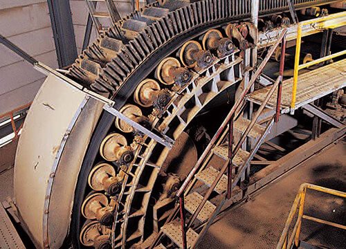 Förderband mit steiler Steigung